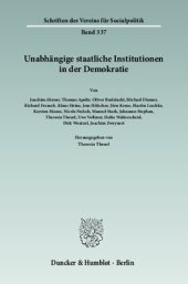 book Unabhängige staatliche Institutionen in der Demokratie