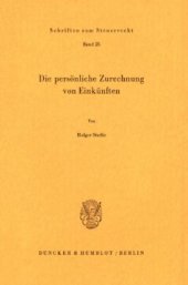 book Die persönliche Zurechnung von Einkünften