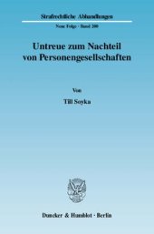 book Untreue zum Nachteil von Personengesellschaften