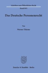 book Das Deutsche Personenrecht