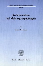 book Rechtsprobleme bei Mehrwegverpackungen