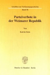 book Parteiverbote in der Weimarer Republik