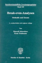 book Break-even-Analysen: Methodik und Einsatz