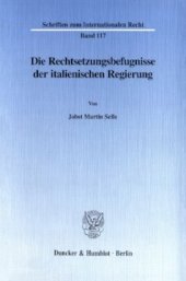 book Die Rechtsetzungsbefugnisse der italienischen Regierung