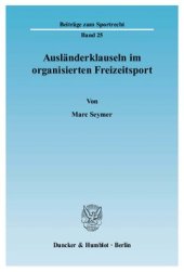 book Ausländerklauseln im organisierten Freizeitsport