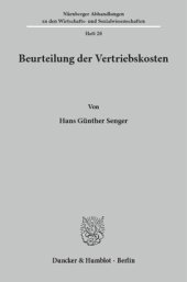 book Beurteilung der Vertriebskosten