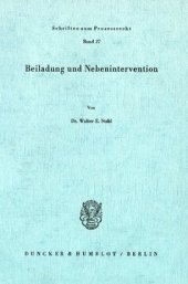 book Beiladung und Nebenintervention