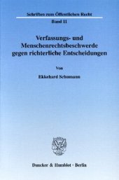 book Verfassungs- und Menschenrechtsbeschwerde gegen richterliche Entscheidungen