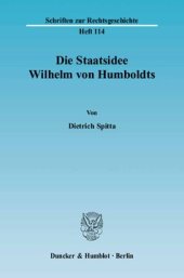 book Die Staatsidee Wilhelm von Humboldts