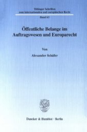 book Öffentliche Belange im Auftragswesen und Europarecht