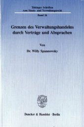 book Grenzen des Verwaltungshandelns durch Verträge und Absprachen