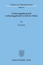 book Verfassunggebung und verfassunggebende Gewalt des Volkes