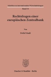 book Rechtsfragen einer europäischen Zentralbank