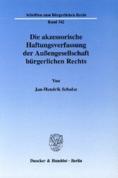 book Die akzessorische Haftungsverfassung der Außengesellschaft bürgerlichen Rechts