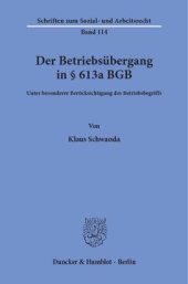 book Der Betriebsübergang in § 613a BGB: Unter besonderer Berücksichtigung des Betriebsbegriffs