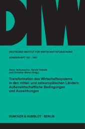 book Transformation des Wirtschaftssystems in den mittel- und osteuropäischen Ländern: Außenwirtschaftliche Bedingungen und Auswirkungen