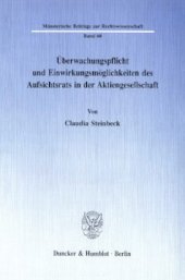 book Überwachungspflicht und Einwirkungsmöglichkeiten des Aufsichtsrats in der Aktiengesellschaft