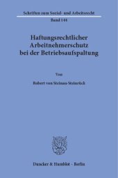 book Haftungsrechtlicher Arbeitnehmerschutz bei der Betriebsaufspaltung