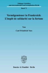 book Vermögensteuer in Frankreich: L'impôt de solidarité sur la fortune