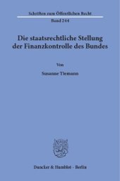 book Die staatsrechtliche Stellung der Finanzkontrolle des Bundes