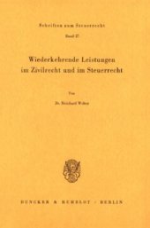 book Wiederkehrende Leistungen im Zivilrecht und im Steuerrecht