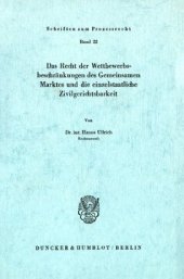 book Das Recht der Wettbewerbsbeschränkungen des Gemeinsamen Marktes und die einzelstaatliche Zivilgerichtsbarkeit