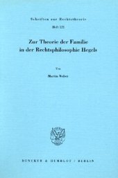 book Zur Theorie der Familie in der Rechtsphilosophie Hegels