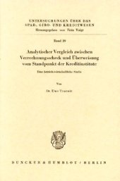 book Analytischer Vergleich zwischen Verrechnungsscheck und Überweisung vom Standpunkt der Kreditinstitute: Eine betriebswirtschaftliche Studie