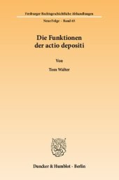 book Die Funktionen der actio depositi