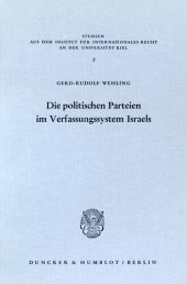 book Die politischen Parteien im Verfassungssystem Israels