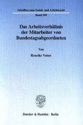 book Das Arbeitsverhältnis der Mitarbeiter von Bundestagsabgeordneten