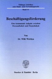 book Beschäftigungsförderung: Eine kommunale Aufgabe zwischen Personalhoheit und Finanzhoheit