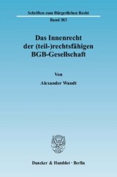 book Das Innenrecht der (teil-)rechtsfähigen BGB-Gesellschaft