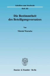 book Die Bestimmtheit des Beteiligungsvorsatzes