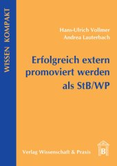 book Erfolgreich extern promoviert werden als StB/WP