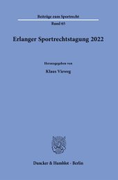 book Erlanger Sportrechtstagung 2022