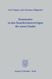 book Kommentar zu den Staatskirchenverträgen der neuen Länder