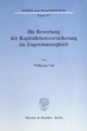 book Die Bewertung der Kapitallebensversicherung im Zugewinnausgleich