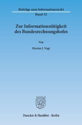 book Zur Informationstätigkeit des Bundesrechnungshofes