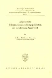 book Abgeleitete Informationsleistungspflichten im deutschen Zivilrecht