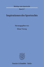 book Inspirationen des Sportrechts