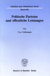 book Politische Parteien und öffentliche Leistungen