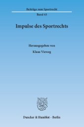 book Impulse des Sportrechts