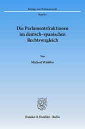 book Die Parlamentsfraktionen im deutsch-spanischen Rechtsvergleich