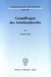 book Grundfragen des Arbeitszeitrechts