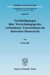 book Verständigungen über Verrechnungspreise verbundener Unternehmen im deutschen Steuerrecht