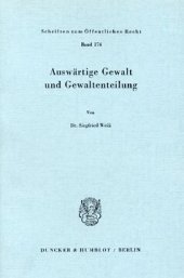 book Auswärtige Gewalt und Gewaltenteilung