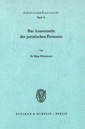 book Das Armenrecht der juristischen Personen