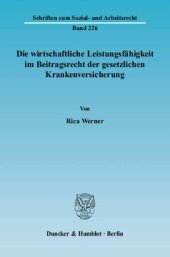 book Die wirtschaftliche Leistungsfähigkeit im Beitragsrecht der gesetzlichen Krankenversicherung