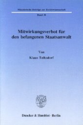 book Mitwirkungsverbot für den befangenen Staatsanwalt